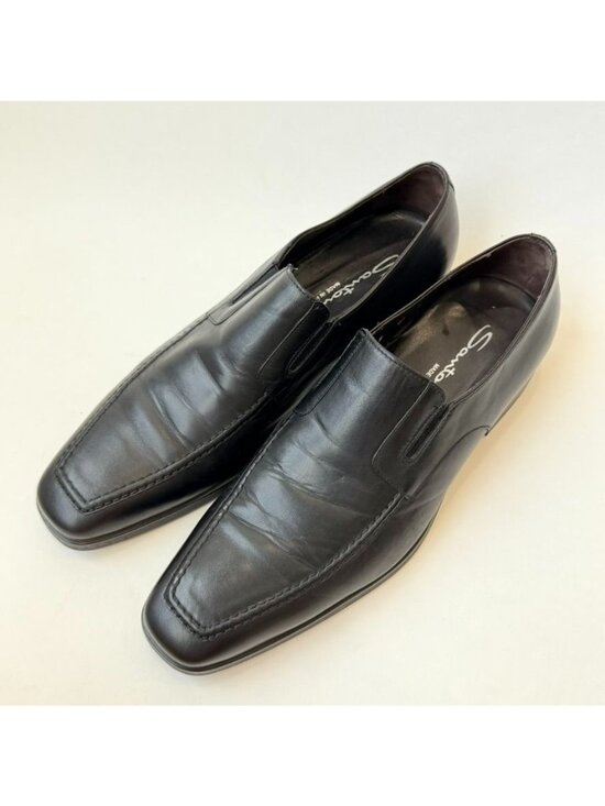 Santoni Leather Slip-On Dress Loafers Men\'s Size 10D Black Made In Italy main image 7